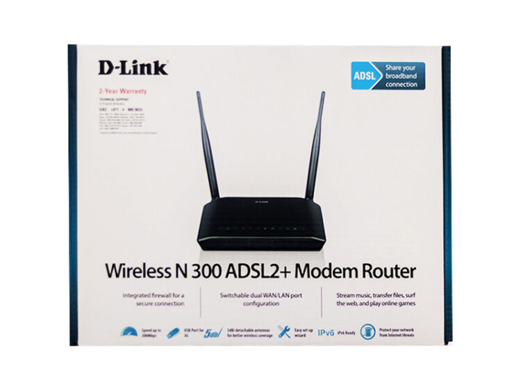 مودم روتر 2 آنتن D-Link DSL-2750U ADSL2+ N300 300Mbps