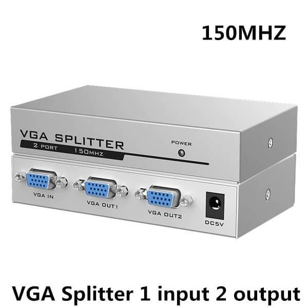 مشخصات فنی اسپلیتر 1 به 2 پورت VGA آداپتوردار – 150Mhz